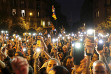 В Барселоне на митинг вышли пострадавшие в беспорядках журналисты